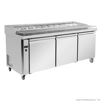 Thermaster Three door DELUXE Pizza Prep Bench - PWB200