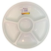 Platter 5 Sectional Round PP 31.5x3.7cm White