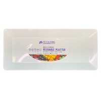 Platter Rectangle PP 46.5x20x2.5cm White