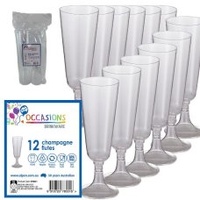 Clear Plastic Champagne Flute 145ml 8pk