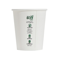 Pinnacle 8oz UNI Single Wall Aqueous Truly Eco Cup White Sleeve 50