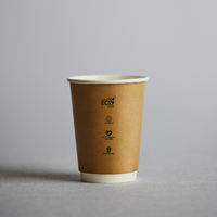 Pinnacle 8oz UNI Double Wall Aqueous Truly Eco Cup Kraft Sleeve 25