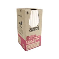 White Jumbo Paper Smoothie Straw 100pk