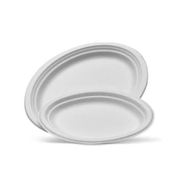 Sugarcane Oval Plate Small 7" x 9" 50 Pack 