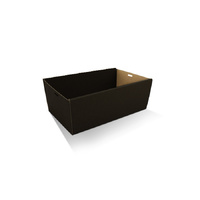 Black Corrugated Rectangle Catering Tray Small 80mm High Sides Each