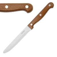 Olympia Rounded Steak Knife PP Wood Effect Handle 12pk