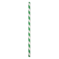 Jumbo Green Stripe Paper Biostraw - 250sleeve