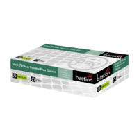 Bastion Glove - Vinyl, Powder free, Clear, Small, Carton 1000 (10 Packs 100)