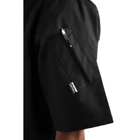 Le Chef Unisex Short Sleeve Chefs Jacket - Black Large