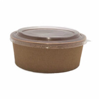 Raised PP Lid 150mm For 25oz Bowl (50pk)