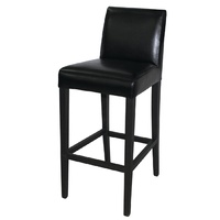 Black Faux Leather High Bar Stool