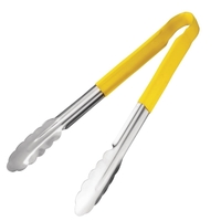 Vogue Colour Coded Yellow Serving Tongs 300mm