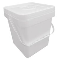 5L Square Pail with lid White