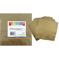 2ply Dinner Napkin - Metallic Gold 50pk