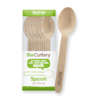 BioPak 16cm Wooden Spoon 10Pk
