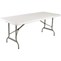 Bolero Centre Folding Utility Table 6ft White