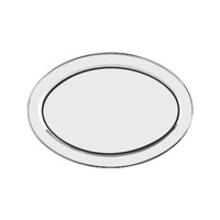 Oval Platter Rolled Edge Stainless Steel 500x395mm