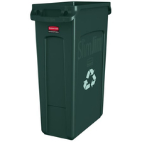 Rubbermaid Slim Jim 87LTR - Green w/recycling logo
