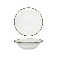 Luzerne Tintin 220mm White/Green Round Deep Plate/Bowl