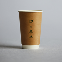 Pinnacle 8oz Truly Eco Double wall kraft coffee cup sleeve 25