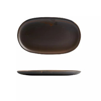 Moda Rust Porcelain Oval Coupe Plate 305mm
