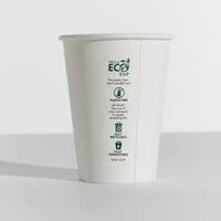 Pinnacle 12oz Truly Eco Single wall White coffee cup sleeve 50