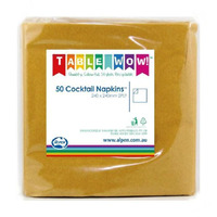Cocktail Napkins Gold 50pk