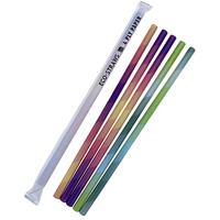 4ply Bubble Tea Straw Wrapped Mixed Colours Ctn 1000