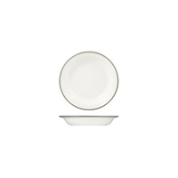Evoke Melamine Round Deep Plate 200mm White With Grey Rim