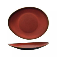 Luzerne Rustic Crimson Oval Coupe Plate 290x245mm