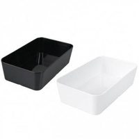 Ryner Melamine Black Rectangular Dish 250x150x70mm