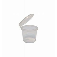 70ml Plastic Sauce Cup With Hinged lid Pk 50