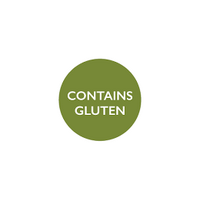 Food Advisory Label - Contains Gluten, 25mm circle, 1000 roll