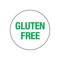 Food Advisory Label - Gluten Free, 25mm circle, 1000 roll