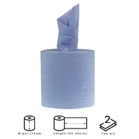 Jantex Centre Feed 2ply Paper Roll Blue (480 sheet)