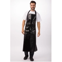 ChefWorks Long PVC Black Bib Apron