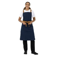 Southside X-Cross Back Bib Apron Denim Blue with Tan Ties