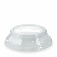 BioPak Clear raised flat lid no hole to fit 250ml tumbler