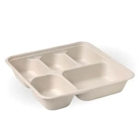 Biopak 5 Compartment Large Plant Fibre Takeaway & Lid (each)