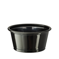60ml (2oz) Black Plastic Cups 250pk Sleeve
