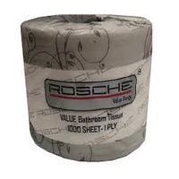 Rosche 1000 Sheet Toilet Paper 1ply 48 Rolls