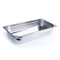 Chef Inox Anti Jam Steam Pan 1/1 Size 100mm Perforated