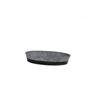Coney Island Galvanised Oval Tray Dipped Black