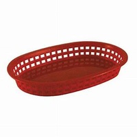 Red Plastic Rectangle Bread Basket