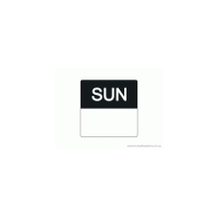 Sunday - 35mm Square Removable label, roll of 500