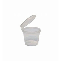 60ml Plastic Sauce Cup With Hinged lid Pk 50