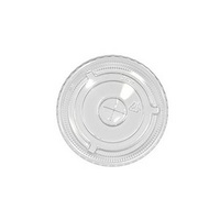 Lid 10/12oz Flat PET Straw Slot Pk 100
