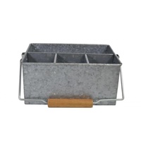 Galvanised 4 comp Caddy with handle