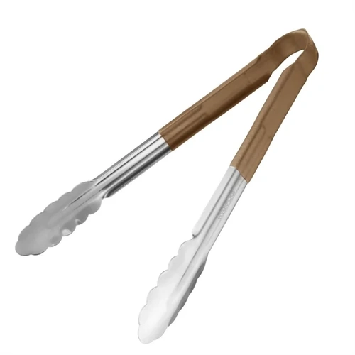 Vogue Colour Coded Brown Serving Tongs 300mm