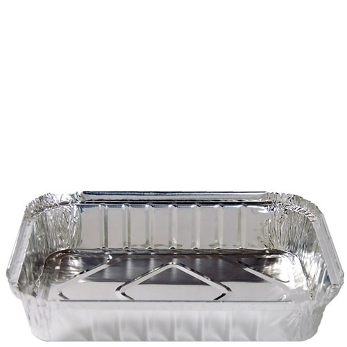 Capri Foil Container Rectangular Large Catering Silver 2.4Kg 1730ml 100 Ctn (C-FC460)